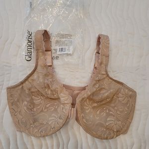 Glamorise Front-Close Lace Bra 9245 sz 38DD